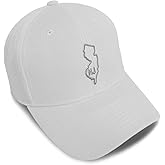 Custom Baseball Caps for Men & Women Embroidered New Jersey Flag Map Nj Nje. Jerseyan Acrylic