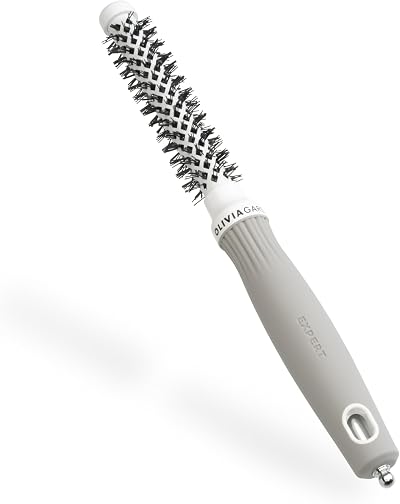 Olivia Garden Expert Blowout Shine Ceramic Round Brush 15 White Grey