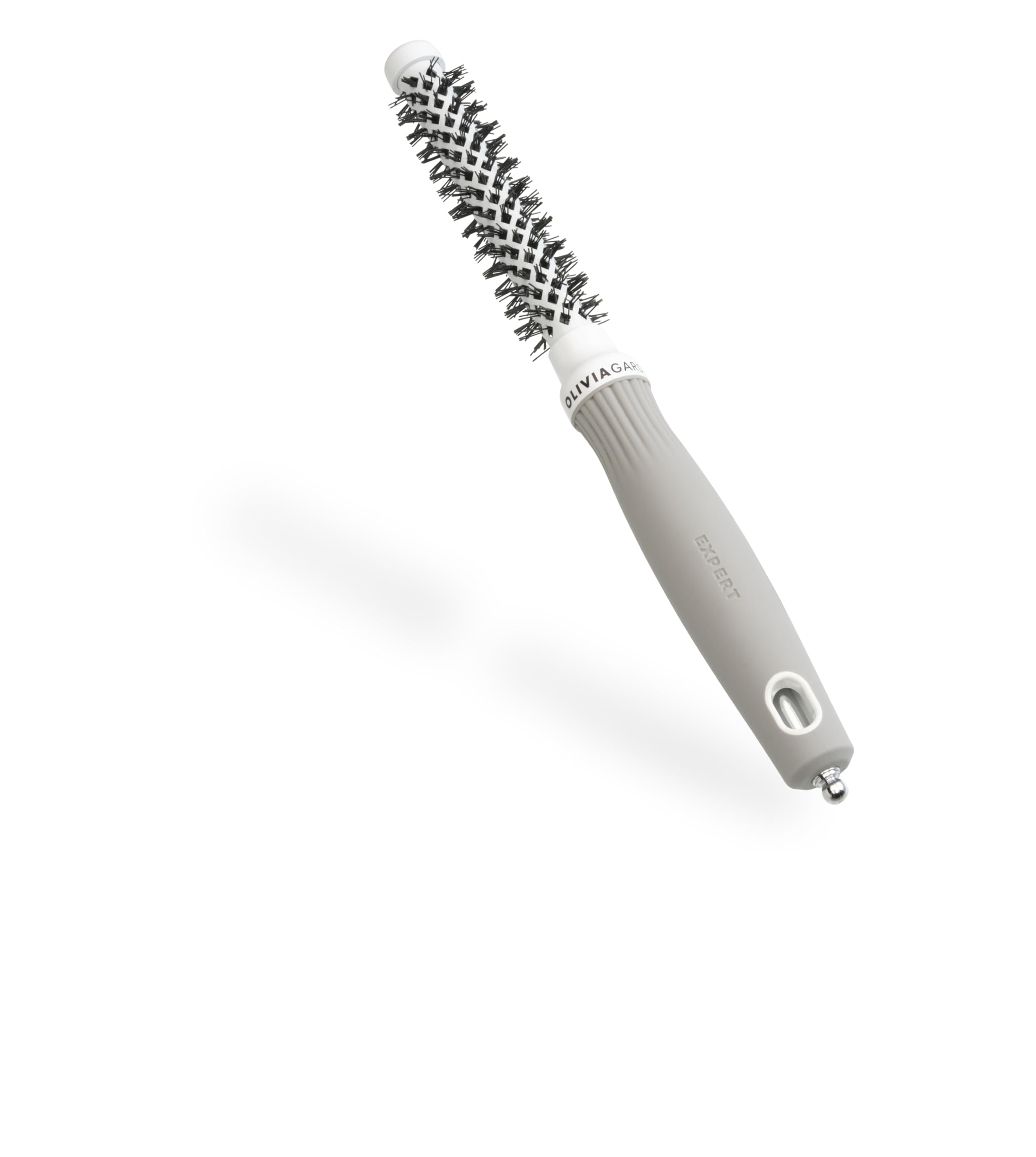 Olivia Garden Expert Blowout Shine – White & Grey - 15 - Ceramic Coated Round Brush for Smooth Blowout, Frizz-Free Hair & Radiant Shine — image 1