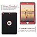 DOMAVER iPad 9.7 2018/2017 Case, Heavy Duty Shockproof Rugged Cover Three Layer Hard PC+Silicone Hybrid Impact Resistant Defender Full Body Protective Case for Apple iPad 9.7-inch 2017/2018-Black/Red
