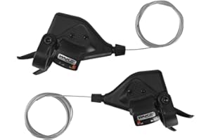 CYSKY Bike Shifter Levers 1 Pair 3x8 Speed Gear Shifter Mountain Bicycle Derailleur with Gear Indicator Right and Left Thumb Shift Levers Combo (3x8 24 Speed)