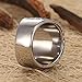 316L Men's Stainless Steel Black Silver Vintage Anchor Nautical Compass Ring