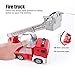 Gizmovine Fire Trucks Toys 1:12 Scale Rescue Fire Trucks with Water Pump, Fire Truck with Lights and Sirens and Extending Rotating Ladder Firefighter Toy Truck Cars for Kids Toddler