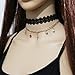 Tpocean 11PCS Gold Pink Velvet Lace Choker Necklace Set with Pendants Crystal Diamond Sequins Gold Silver Tassels Choker Necklace Jewelry for Women Girls Teens