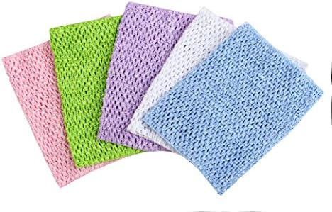 shangfuyuan 5pcs Little Girls Princess 9 Inches X 7 InchesCrochet Pettiskirt Tutu Tube Tops For Baby Kids Skirt Headbands Various Colours