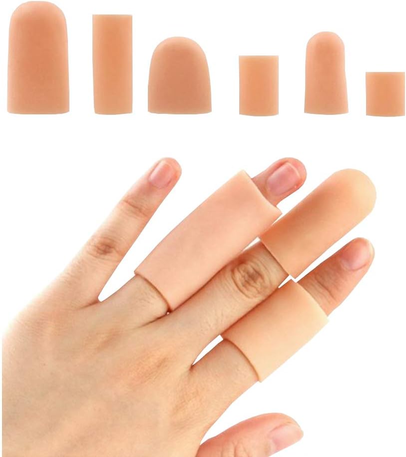 Kiwochy 12PCS Silicone Finger Protectors Silicone Thumb Sleeves Waterproof Finger Sleeves for