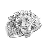 Men's 925 Silver Lion Head Ring