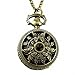 Carrie Hughes Men's Vintage Steampunk Open Face Hand Wind Mechanical Pocket Watch with Chain in Box CHPW16A