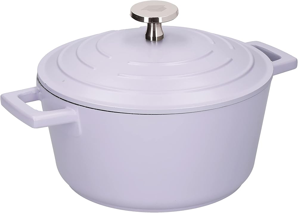 MasterClass Medium Casserole Dish with Lid 4 Litre Lavender Induction Oven