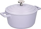 MasterClass Medium Casserole Dish with Lid 4 Litre Lavender Induction Oven