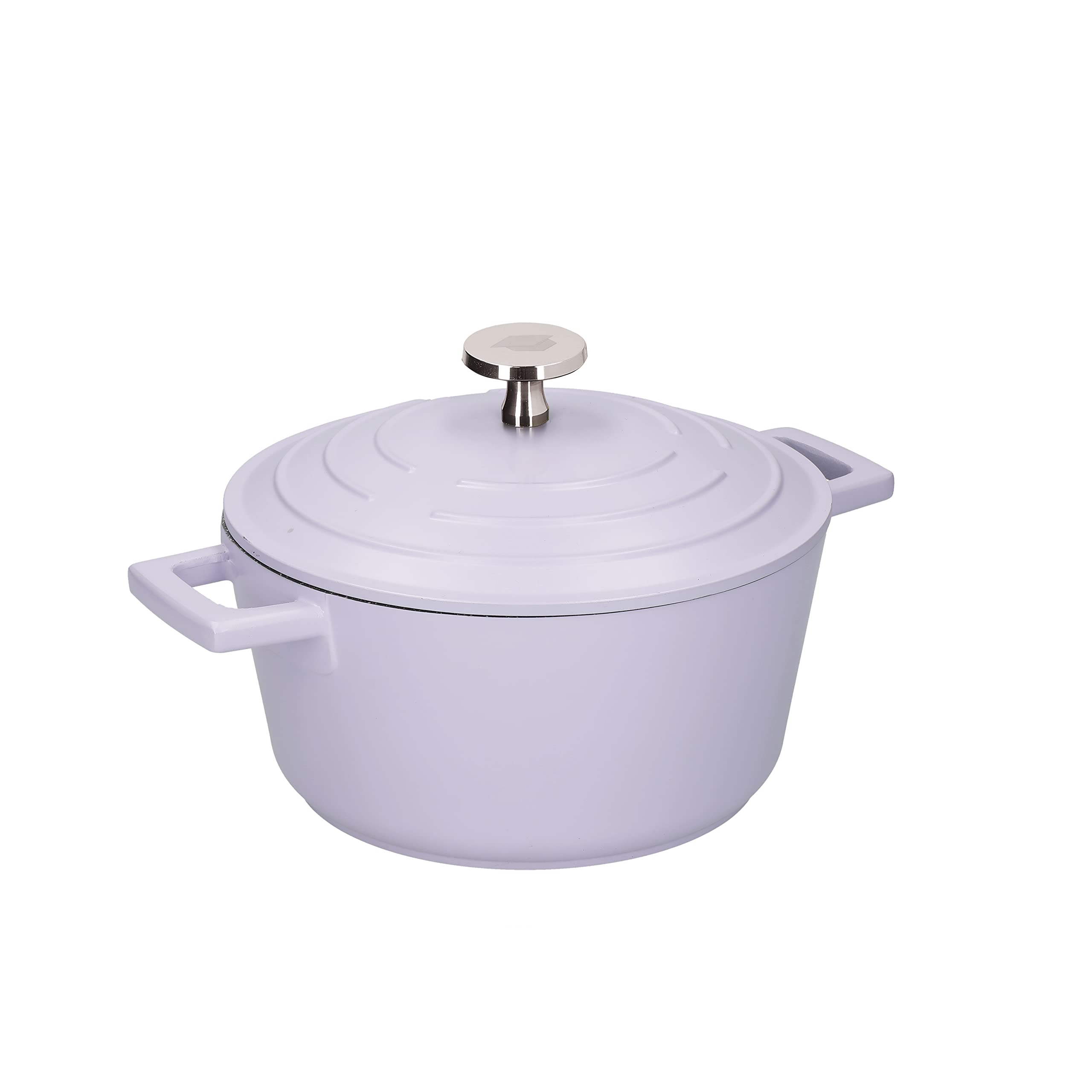 MasterClass Medium Casserole Dish with Lid, Lightweight Cast Aluminium, Induction Hob and Oven Safe, Lavender, 4 Litre/24 cm