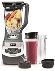 Ninja BL660C Professional Countertop Blender with 1100-Watt Base, 72 Oz Total Crushing Pitcher and (2) 16 Oz Cups for Frozen Drinks and Smoothies, Silver/Gray, 1100W, (Canadian Version)