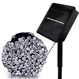 LED String Lights, Solar Christmas Lights 39ft 100 LED 8work Modes Ambiance lighting for Outdoor Patio Lawn Landscape Fairy Garden Home Wedding Holiday waterproof cold white ()