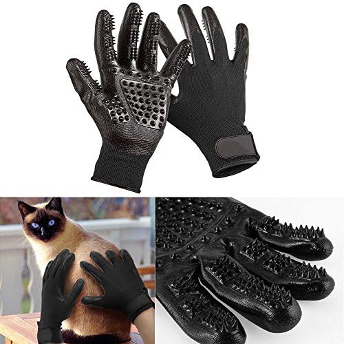 Dog Grooming Glove, Hair Removal Mitts, Horse Glove, Cat Mitts Dog Grooming Brushes Gloves Works as Grooming, Bathing, Shedding, Combing and Massage Gloves for Dogs/Cats/Horse, One Pair