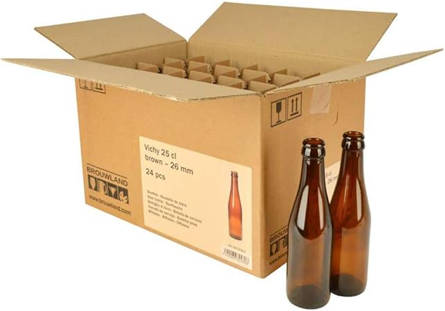 Vichy - Botella de cerveza (25 cl, 26 mm, 24 unidades), color marrón: Amazon.es: Hogar