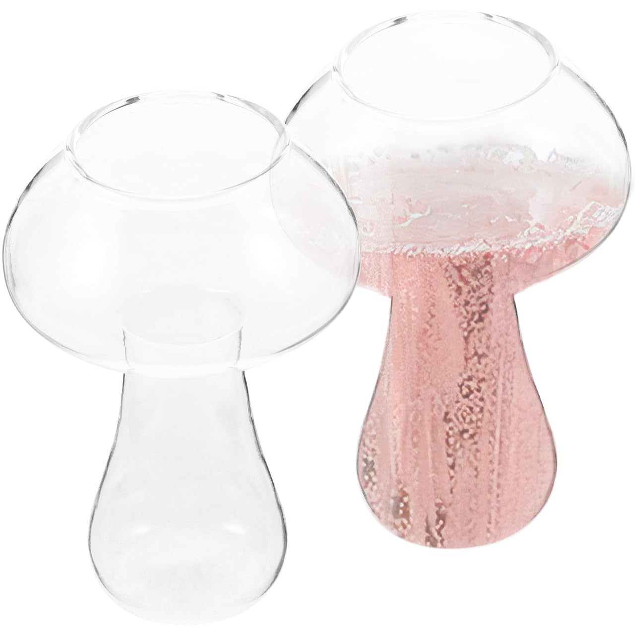 HEMOTON Mushroom Cocktail Glass 4.7 Inch with Thickened Base Smooth Rim for Bars Cafes Homes Banquets Novelty Mushroom Glass Cup
