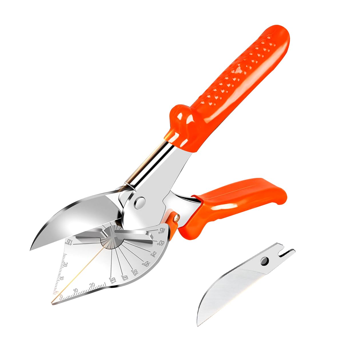 KATUR Multi Angle Miter Shear Cutter, 45 to 135 Degree Multifunctional Trunking Scissors, Trim Shears Tools for Cutting Soft Wood, Plastic, PVC, Including 1 Spare Blade