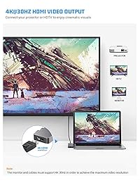 TOTU USB C Hub 8 en 2 Triple Pantalla USB Tipo C Adaptador Docking Station Compatible para MacBook Pro 2018 2017 2016, MacBook Air 2018 con 87W USB-C PD, 2 HDMI 4K, 3 USB 3.0, lector de tarjetas SD TF