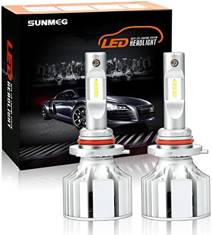 SUNMEG Headlight Conversion Kit, 9006(HB4) LED Headlight Bulbs, Fog Light Bulbs Conversion Kits Car Driving Lamps Replacement, 60W 8000 Lumen (6000K Cool White), 2 Yr Warranty