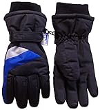N'Ice Caps Kids Thinsulate and Waterproof Colorblocked Ski Gloves (10-12yrs, black/royal/charcoal grey)