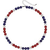 Baseball Necklace - Glitter Bling Clay Beaded Ice Collection Necklace for Men Boys Cool Gifts for Baseball Players Lovers