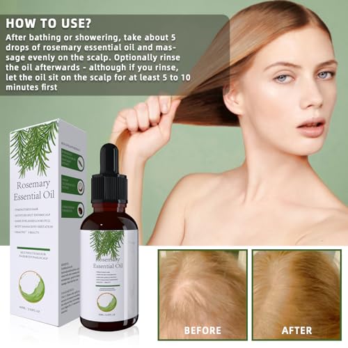 Rosemary Oil For Hair, Natural Rosemary Oil Hair Growth, Rosemary Oil For Women And Men, Nourishes Scalp (60ML)