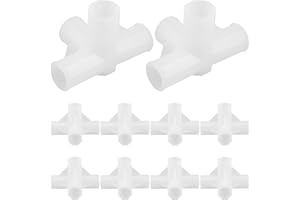 BAZEITFLOW 10pcs 13mm Plastic Closet Rod 4-Way Joint Connector for Canvas Wardrobe and Shoe Rack, Multi-Purpose