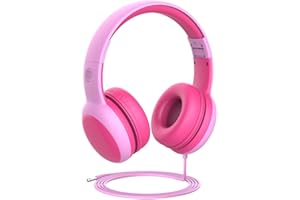 gorsun Kids Headphones with Limited Volume, Cat Ear Toddler Headphones, Wired Headphone Over Ear for Boys and Girls,Stereo Sound Foldable 3.5mm Headset for Children