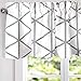 DriftAway Raymond Geometric Triangle Trellis Pattern Lined Thermal Insulated Energy Saving Window Curtain Valance for Living Room 2 Layers 52 Inch by 18 Inch Plus 2 Inch Header Gray and White