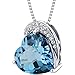 Tilted Heart Shape 4.00 carats Sterling Silver Rhodium Finish London Blue Topaz Pendant