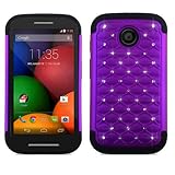 Rugged Case for Straight Talk Moto E Xt830c Crystal-purple-black Silicone Hybrid Cover