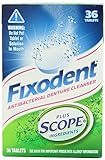 Fixodent Antibacterial Denture Cleanser Plus Scope, 36 Each (Pack of 3) Total 108