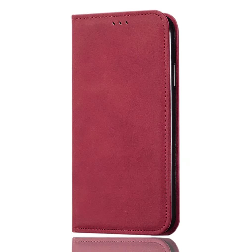 SEAHAI Case for Xiaomi POCO F6 5G Leather PU Wallet Folio Stand Case, Ultra-thin Shockproof Cover Kickstand with Credit Card Slots TPU Shell Magnetic Close - Red