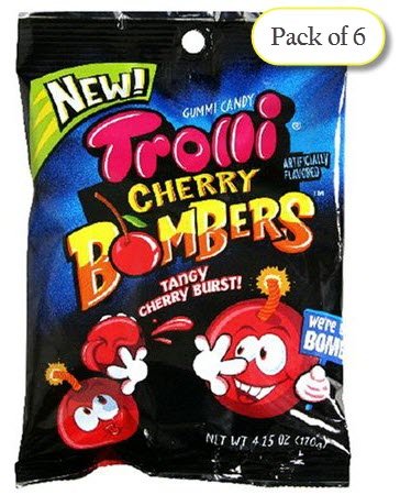Trolli Sour Cherry Bombers, 4.25 oz Bag (Pack of 6)
