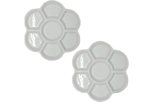2Pcs White Round Watercolor Paint Palette Tray Water Color Palletes Washable Paint Ceramic Paint Palette Porcelain Watercolor