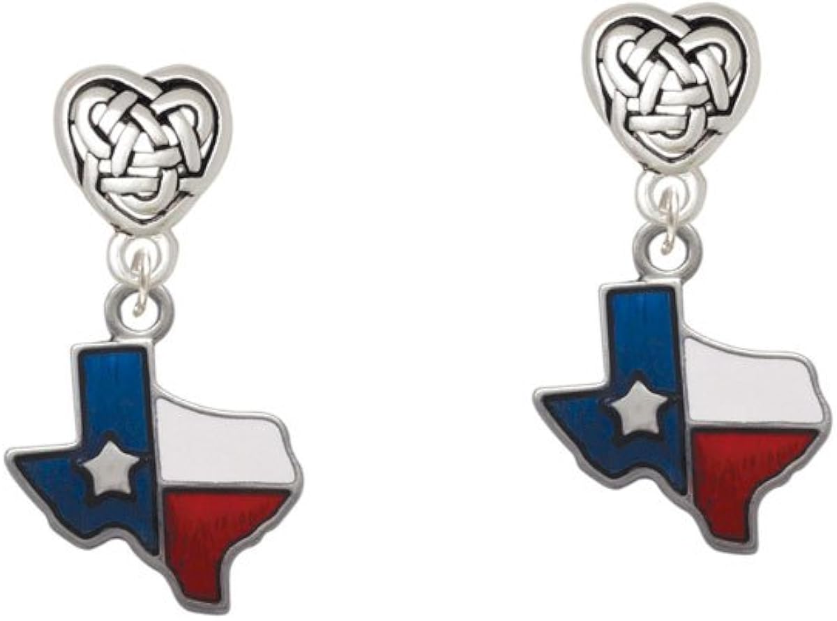 Texas Lone Star Glass Celtic Heart