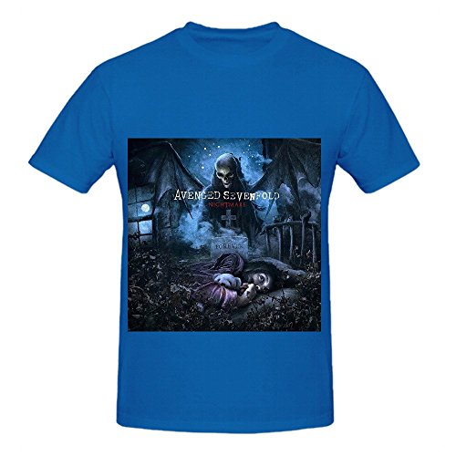 Avenged Sevenfold Nightmare Pop Album Cover Men Crew Neck Art T Shirt Blue