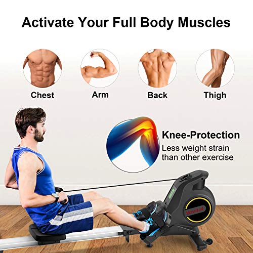Yovital Foldable Rowing Machine for Home Use, Rowing Machine Rower Exercise Equipment, Row Machine 8 Level Adjustable… - Image 3