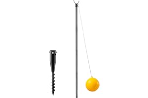 Harrms Tetherball Set with Base, 9FT Heavy Duty Tetherball Set Ball and Rope and Pole - Portable Tether Ball Set for Kids Dogs Backyard