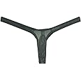 JAXFSTK Men's Minimal Coverage Bulge Thong Underwear See-through Mesh Mini Bikini Tangas