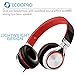 ECOOPRO® Lightweight Portable Adjustable Over Ear Stereo Earphone Headphones Headset for PC MP3 MP4 Tablet Most Smart Phone (Black/Red)