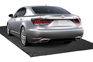 Hanjet Garage Floor Mat for Under Car Oil Containment Mat for Snow, Mud, Rain - 7' 9" x 18', Black