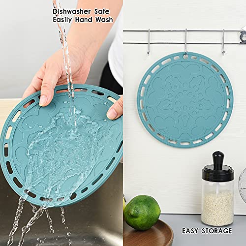 Smithcraft Silicone Trivets Mats Big Round Silicon Pad for Hot Dishes and Hot Pots, Hot Pads for