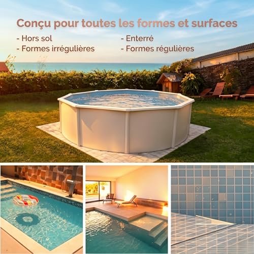 Pooleco 10 Pool Robot, Wireless Pool Vacuum Cleaner 90min and 2.5 Liters, Self-Parking, Easy Care, for All Shapes and Surfaces of Above Ground and Buried Pools up to 80㎡