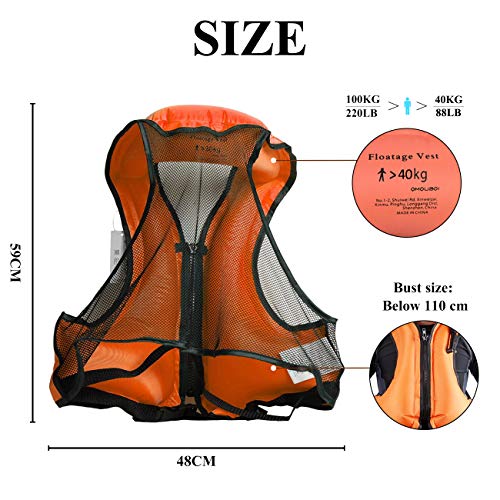 OMOUBOI Adult Inflatable Swim Vest Life Jacket For Snorkeling