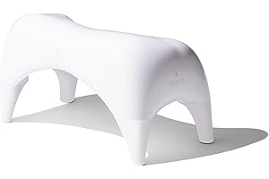 TUSHY Ottoman: Squatting Toilet Stool | Squatting Position Helps Improve Bowel Health, Reduce Strain & Relieve Constipation | 9" Tall, White