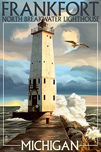 Frankfort Lighthouse, Michigan (12x18 Art Print, Wall Decor Travel Poster)