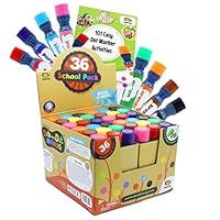 Incredible Value Dot Markers Class Pack in 36 Pack, School and Class Supplies of Dabbers, Daubers, Washable Art Markers in Bulk with Free PDF 101 Dot Markers Activities