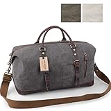 Jack&Chris Canvas Leather Travel Tote Duffel Shoulder Handbag Bag CB1004