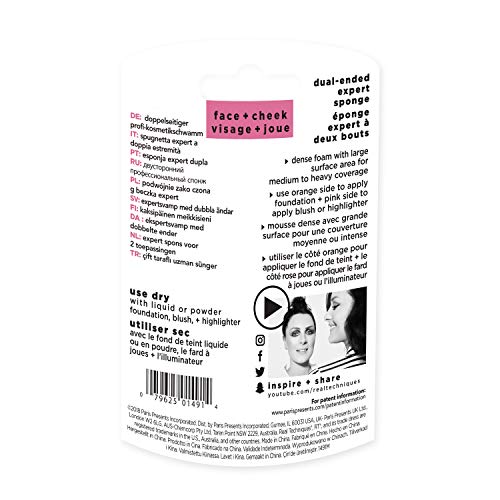 image for Real Techniques Dual-ended Expert Sponge, Latex-Free, Polyurethane Foa